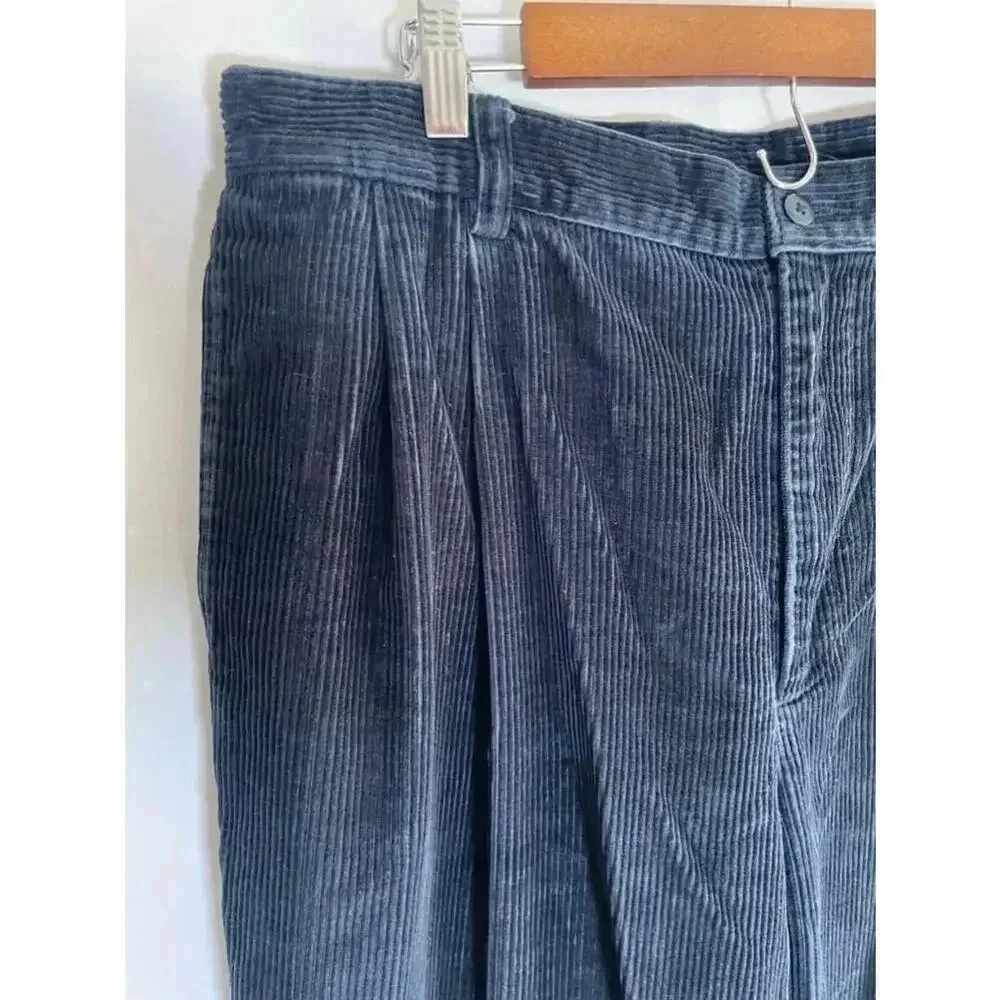 Men's Vintage 90’s Jospeh A Banks Blue Cords Corduroy 38Wx29L Cuffed Pleated 132